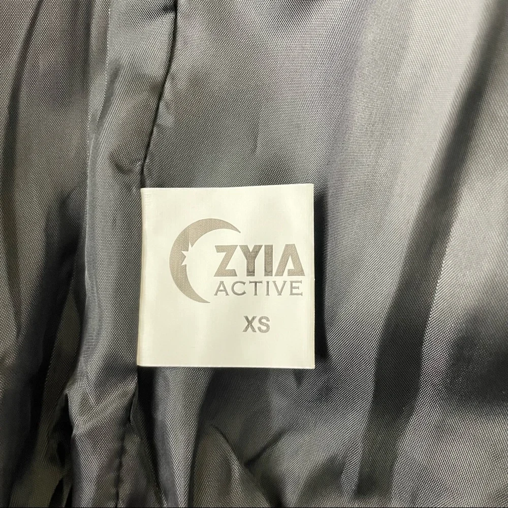 ZYIA ACTIVE NWT PINK SHINE BLOCK ZIP DOWN JACKET EXTRA SMALL BLACK - Picture 12 of 13